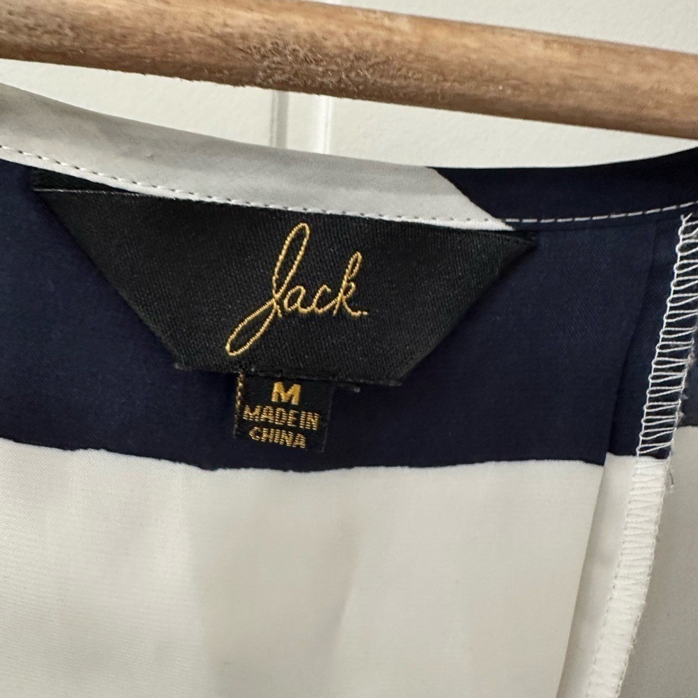 Jack by BB Dakota Navy‎ and White Striped Tank Top Sheer with Open Back - Picture 2 of 6